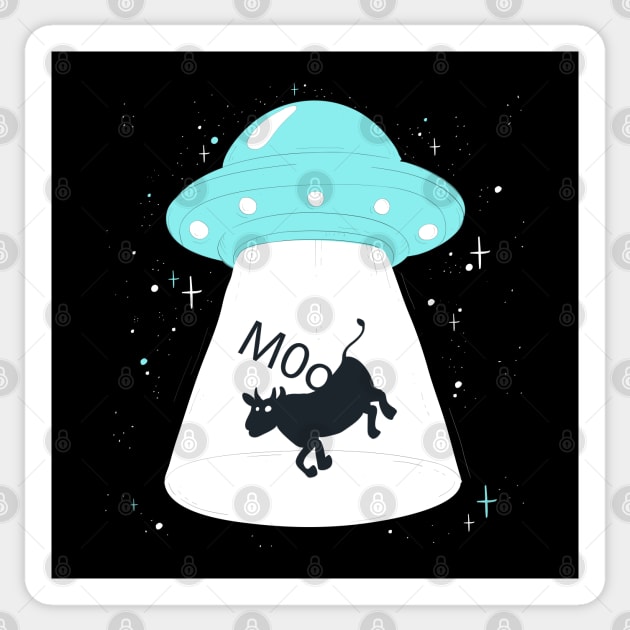 Ufo Cow Sticker by Mako Design 